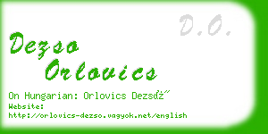 dezso orlovics business card